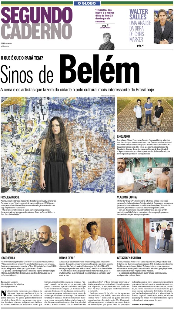 O Globo - Segundo Caderno - Capa - 05.08.12